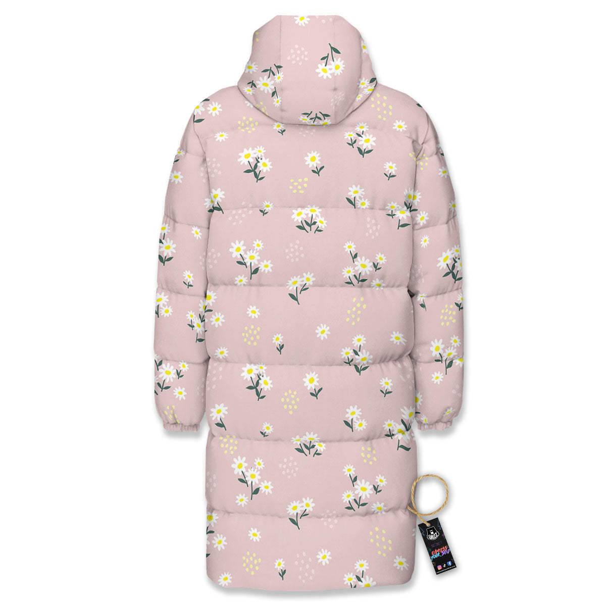 Flower Girly Spring Print Pattern Long Down Jacket-grizzshop