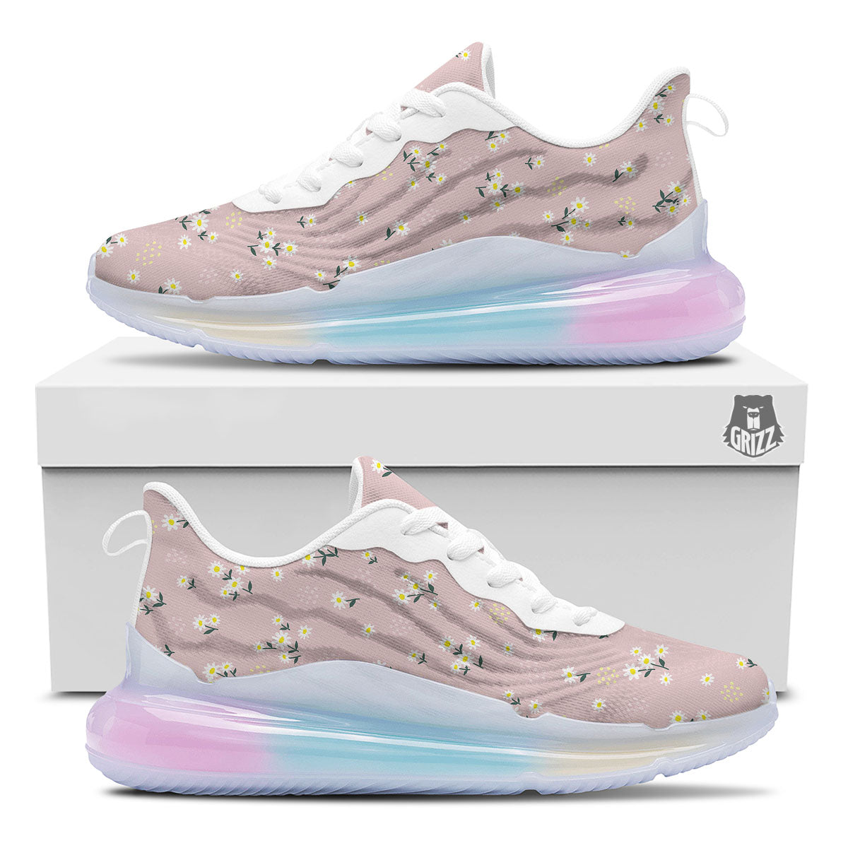 Flower Girly Spring Print Pattern Running Sneakers-grizzshop