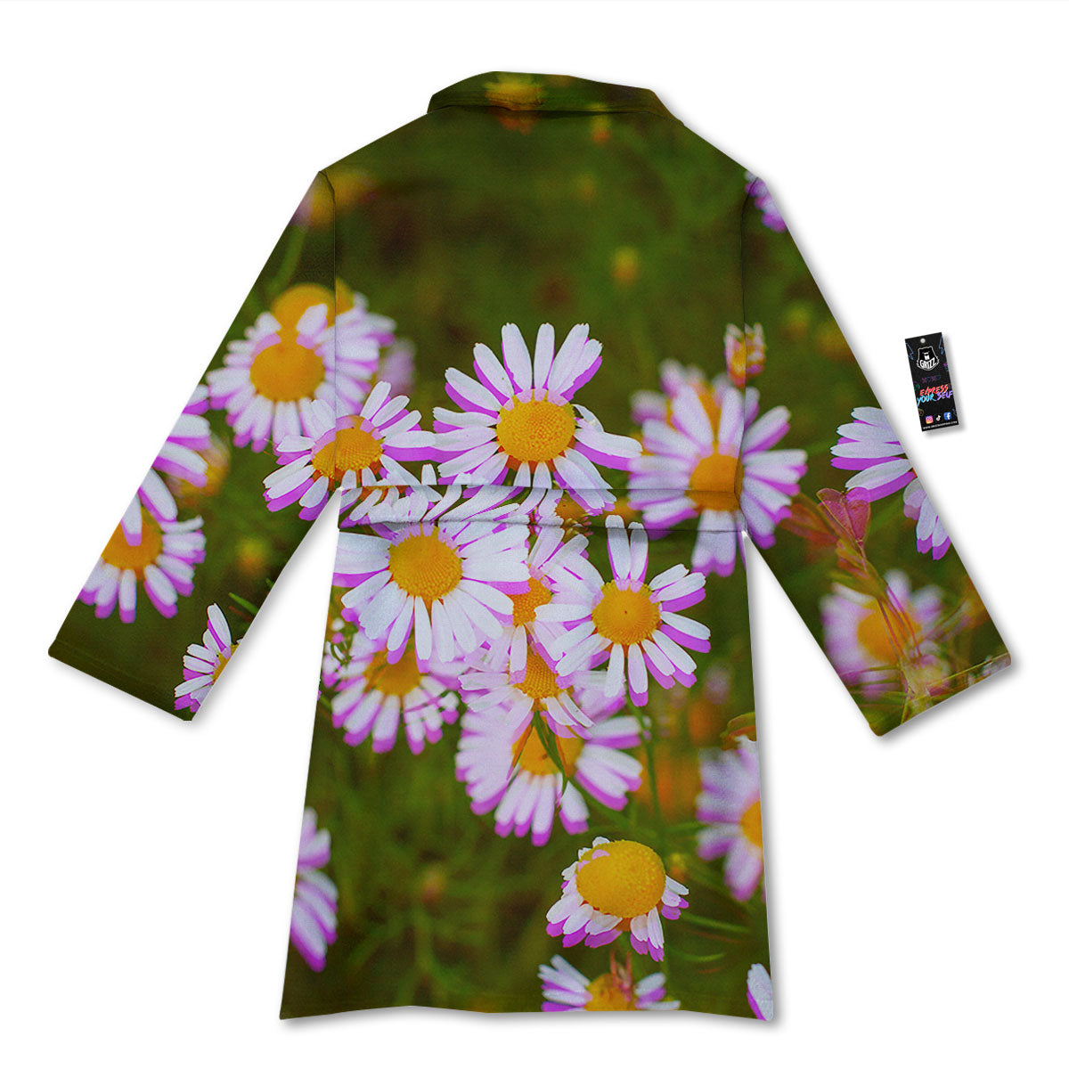 Flower Glitch Daisy Print Bathrobe-grizzshop