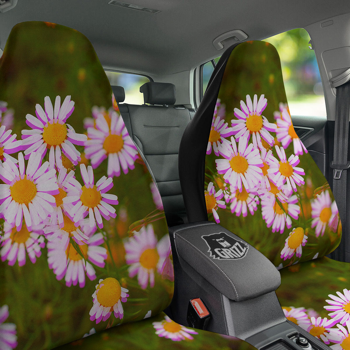 Flower Glitch Daisy Print Car Seat Covers-grizzshop