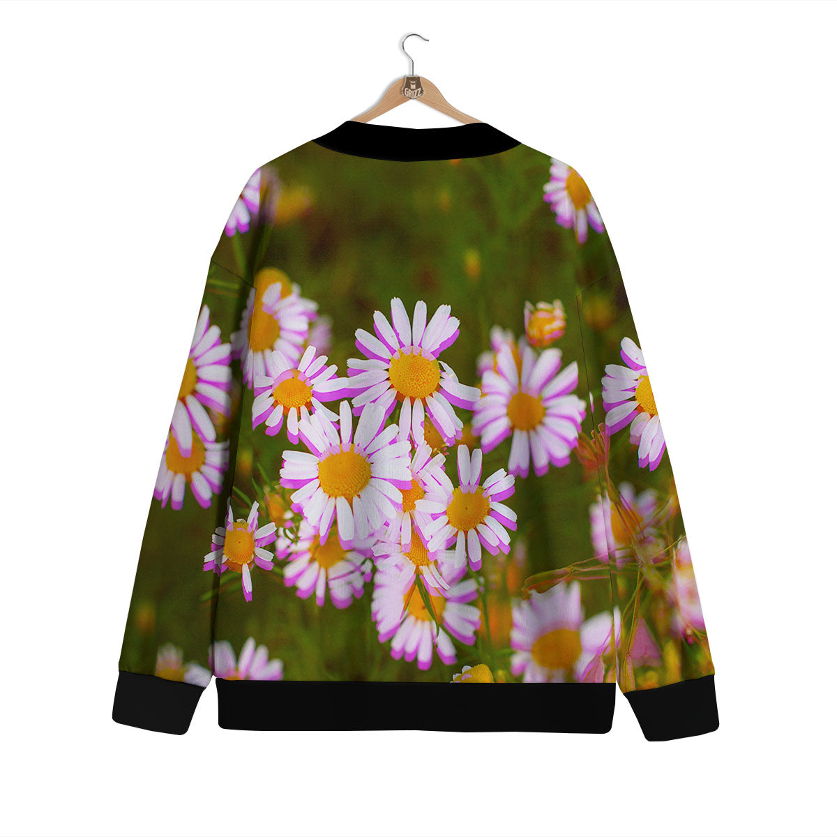 Flower Glitch Daisy Print Cardigan-grizzshop