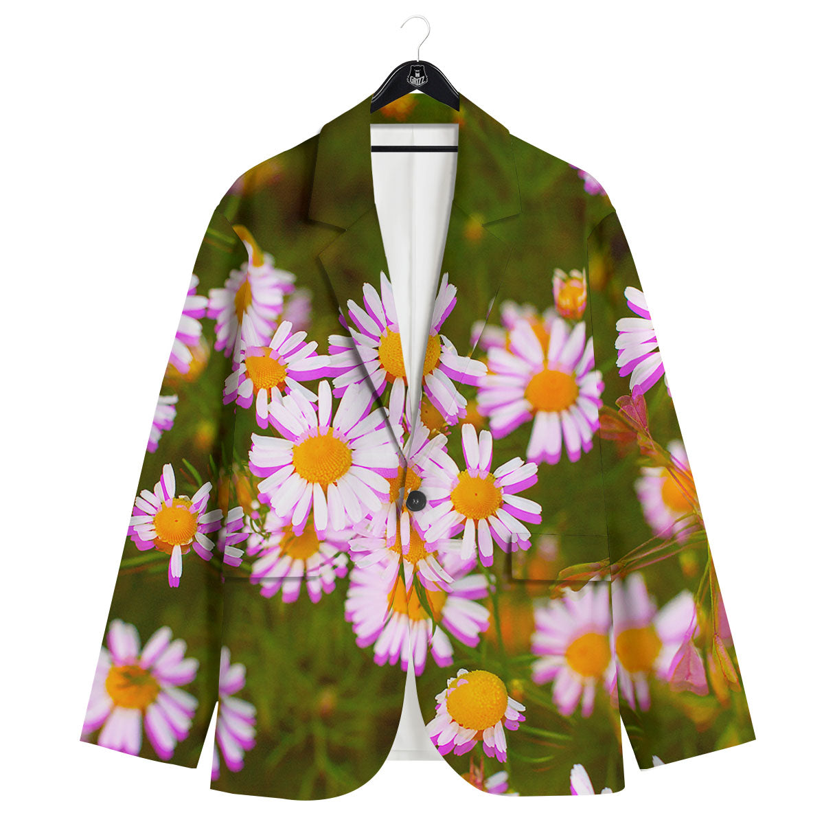 Flower Glitch Daisy Print Men's Sport Coat-grizzshop