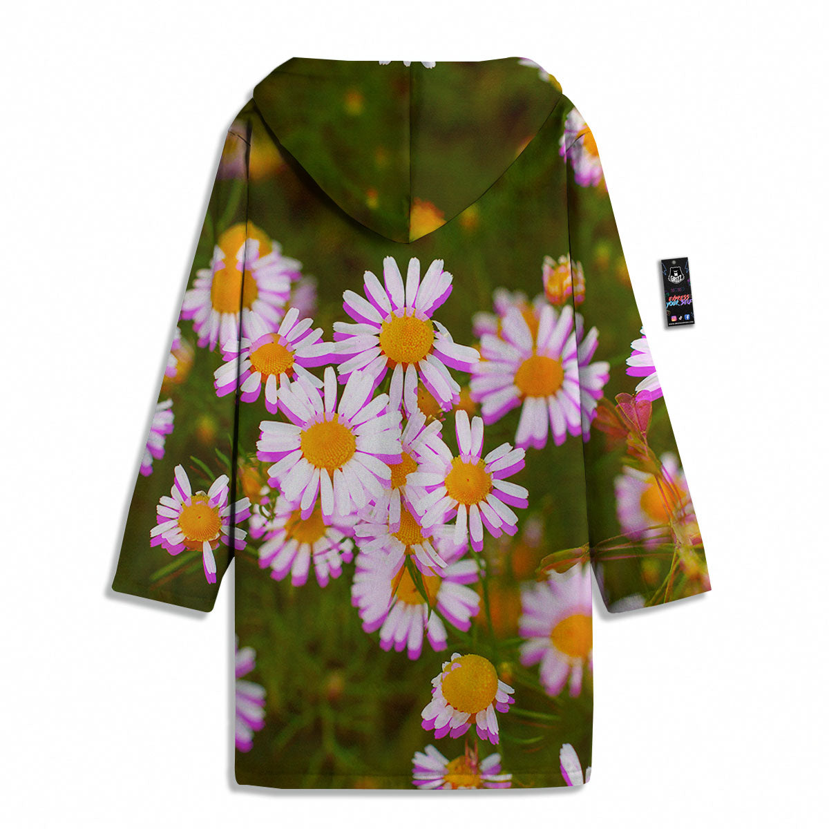 Flower Glitch Daisy Print Men's Windbreaker Jacket-grizzshop