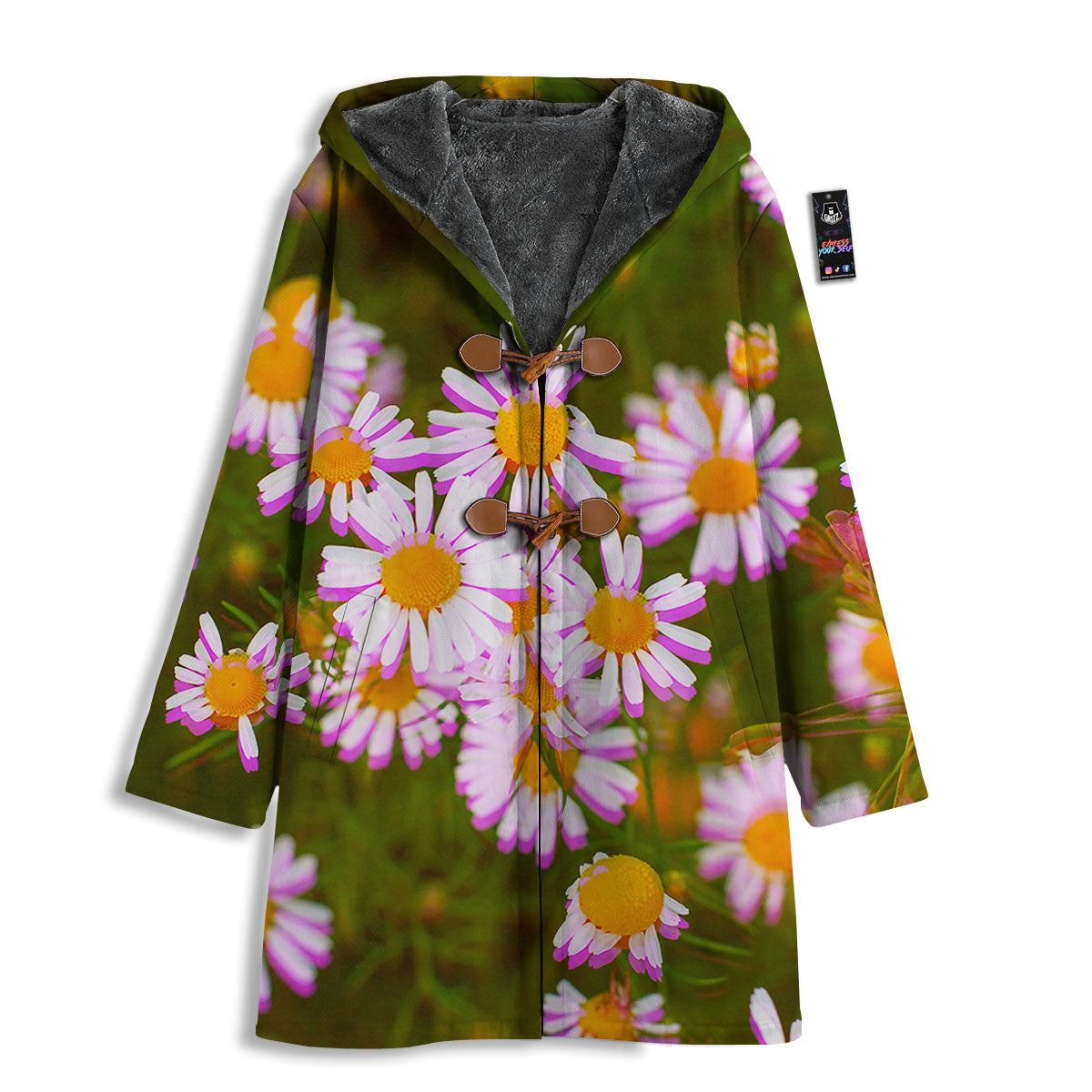Flower Glitch Daisy Print Men's Windbreaker Jacket-grizzshop