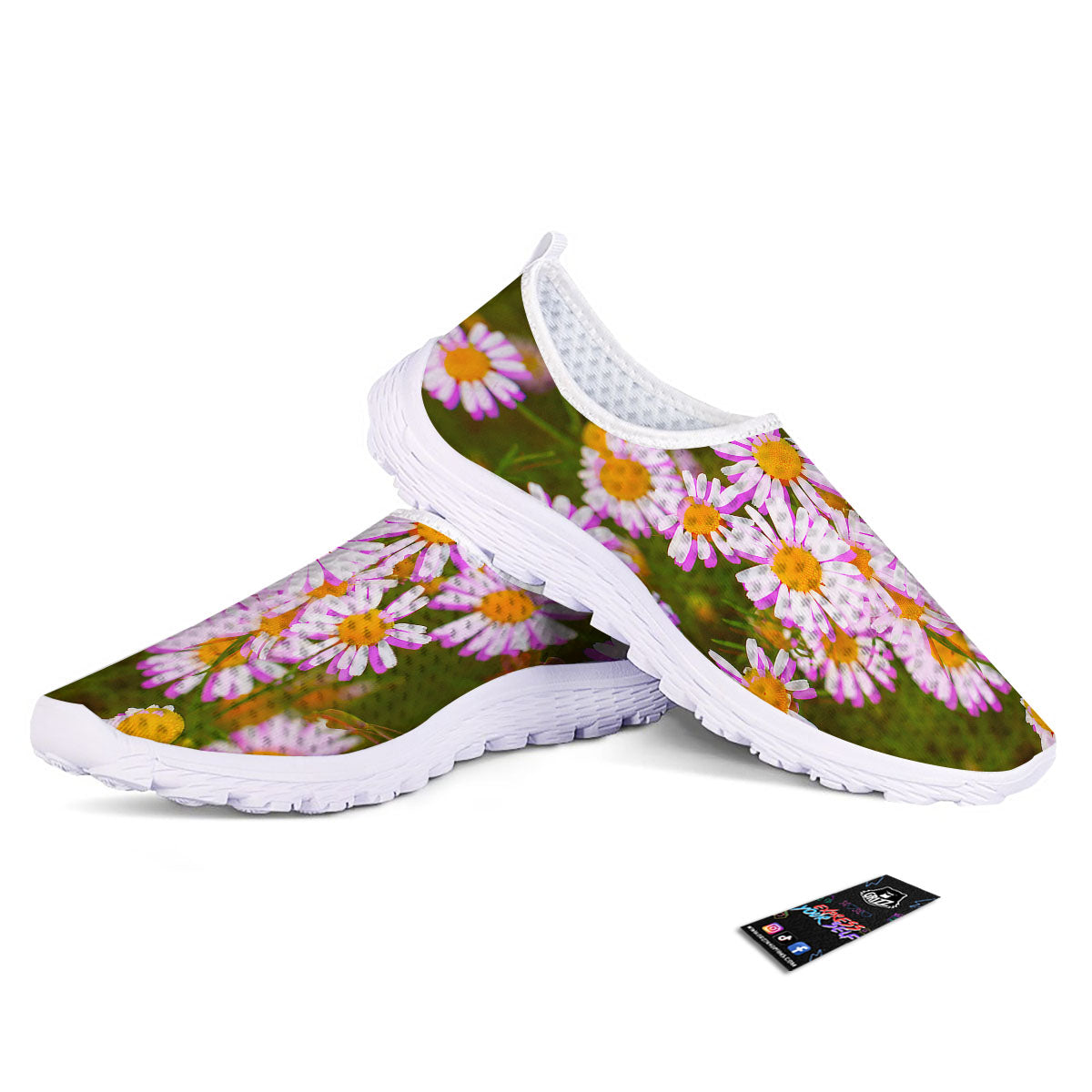 Flower Glitch Daisy Print Nurse Shoes-grizzshop