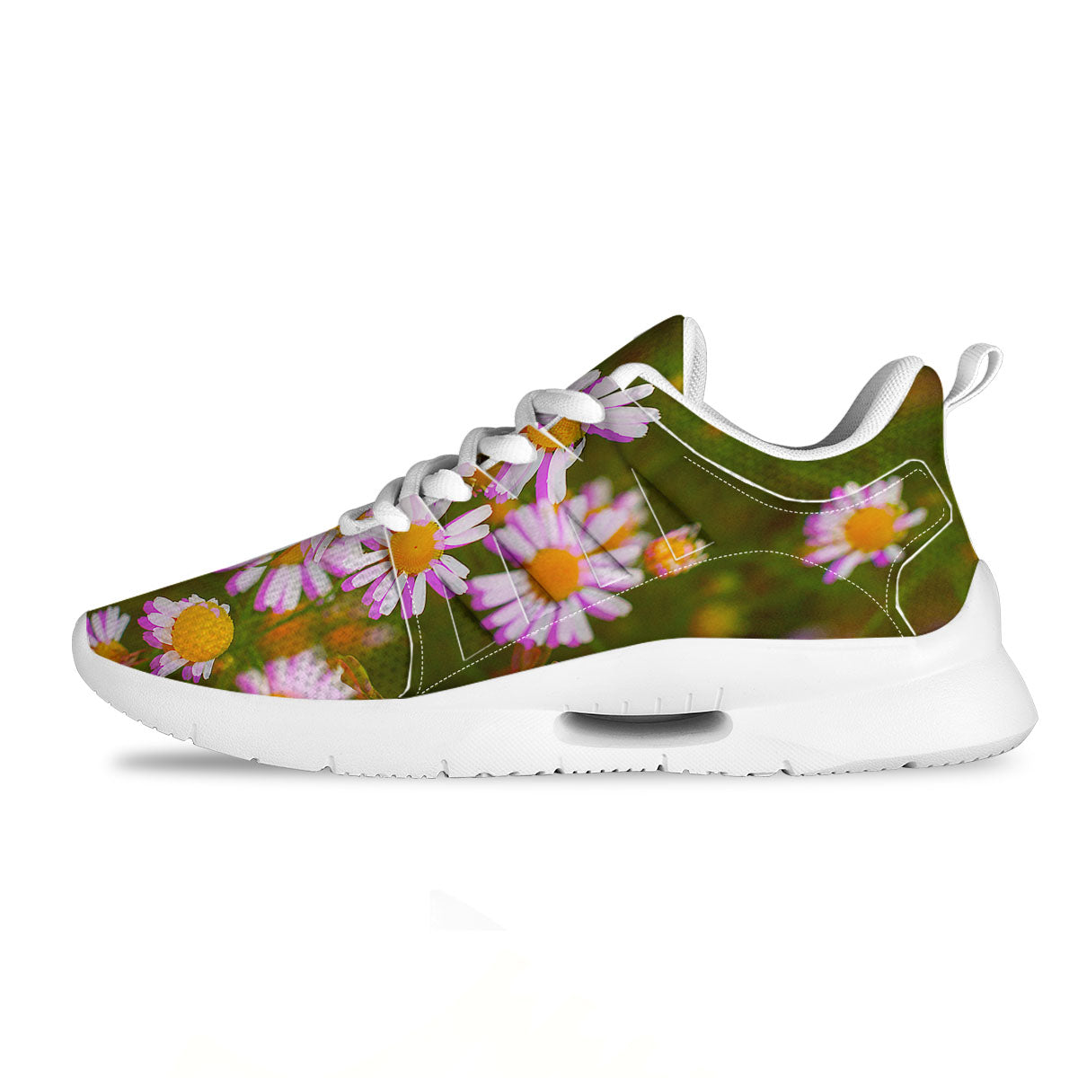 Flower Glitch Daisy Print Tennis Shoes-grizzshop