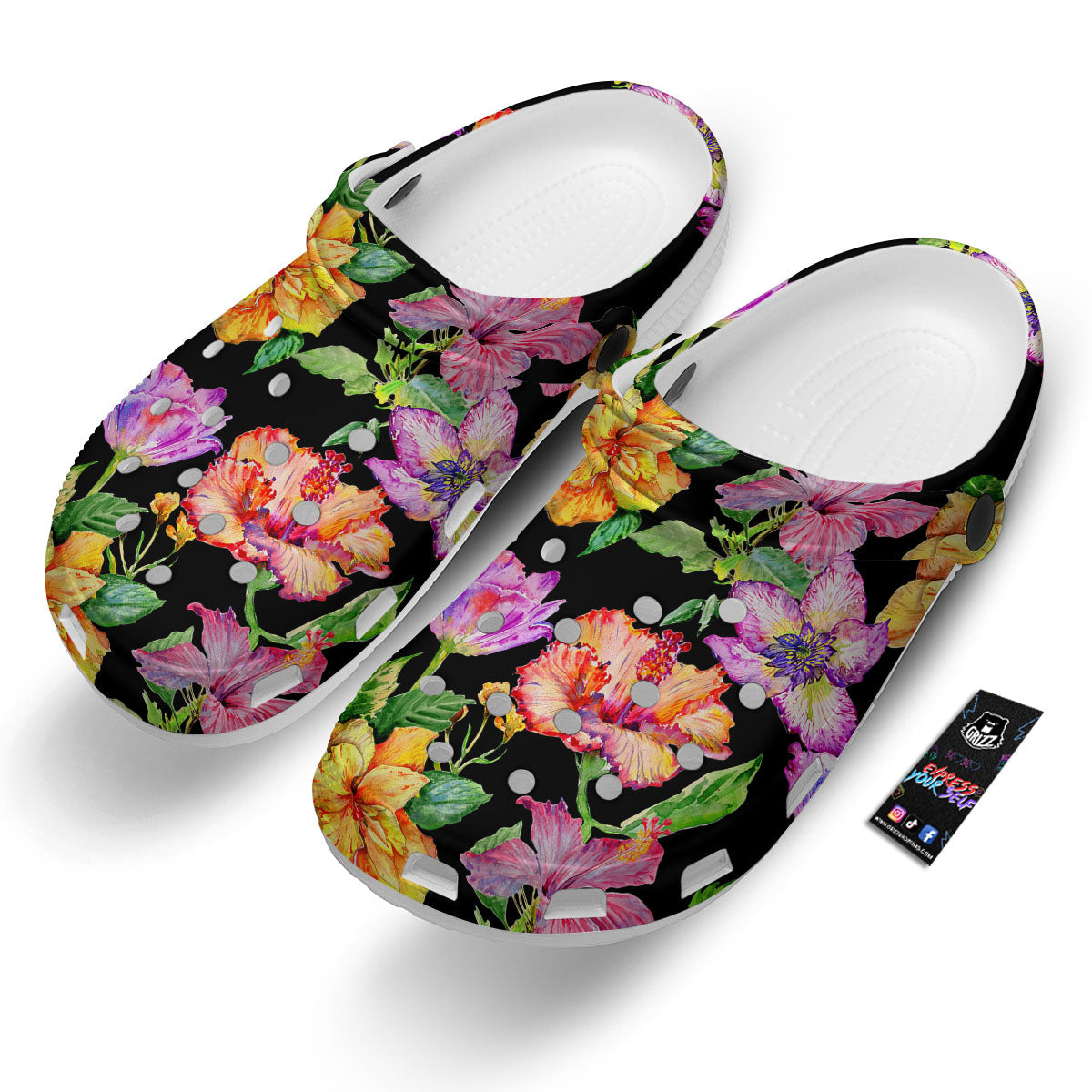Flower Hawaiian Aloha Print Clog-grizzshop