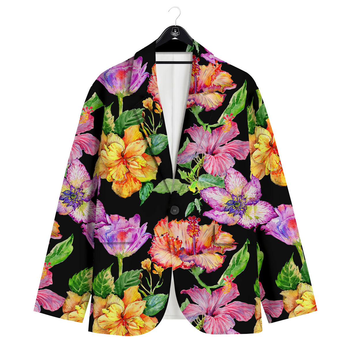 Flower Hawaiian Aloha Print Men's Sport Coat-grizzshop