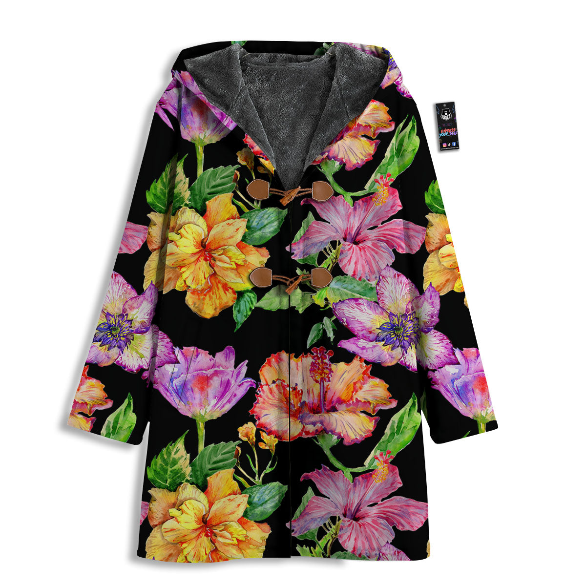 Flower Hawaiian Aloha Print Men's Windbreaker Jacket-grizzshop