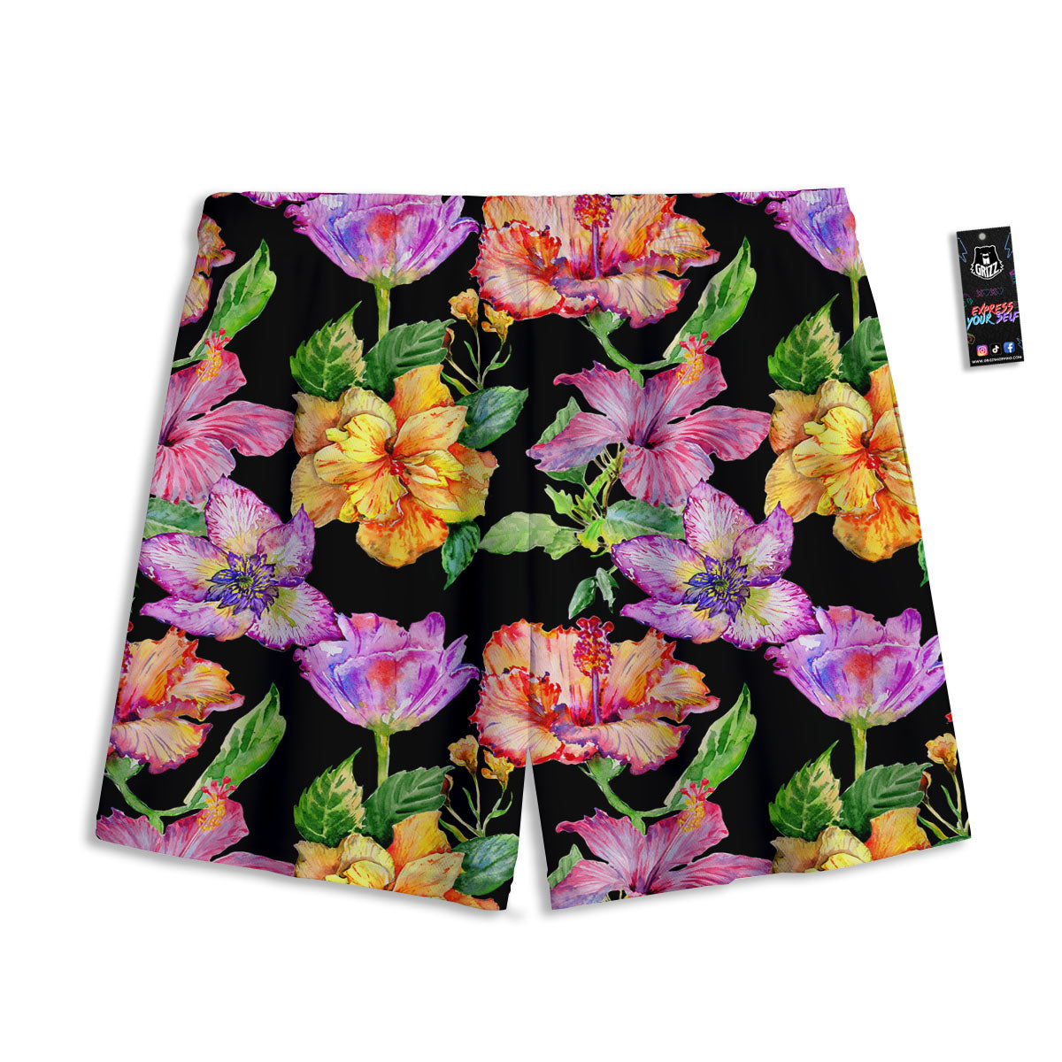 Flower Hawaiian Aloha Print Mesh Shorts
