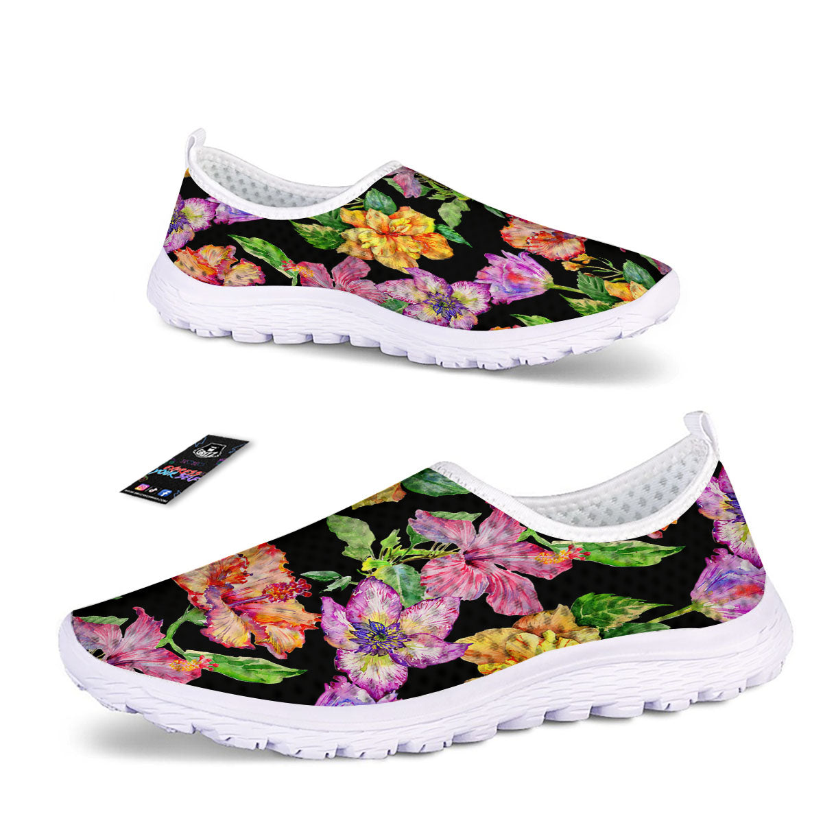 Flower Hawaiian Aloha Print Nurse Shoes-grizzshop
