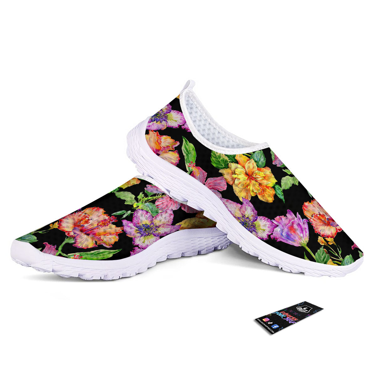 Flower Hawaiian Aloha Print Nurse Shoes-grizzshop