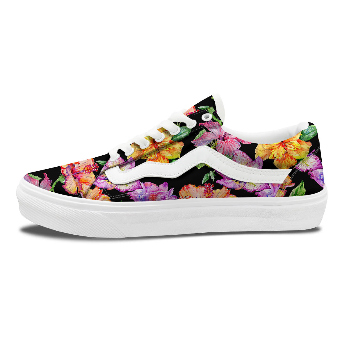 Flower Hawaiian Aloha Print Skate Shoes-grizzshop