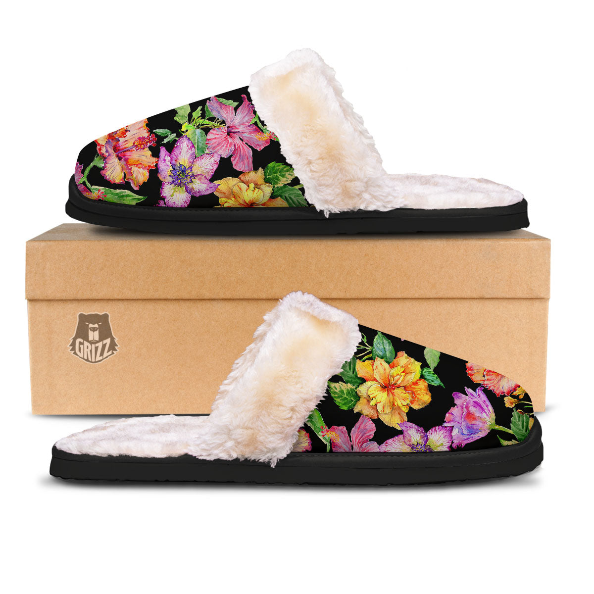 Flower Hawaiian Aloha Print Slippers-grizzshop