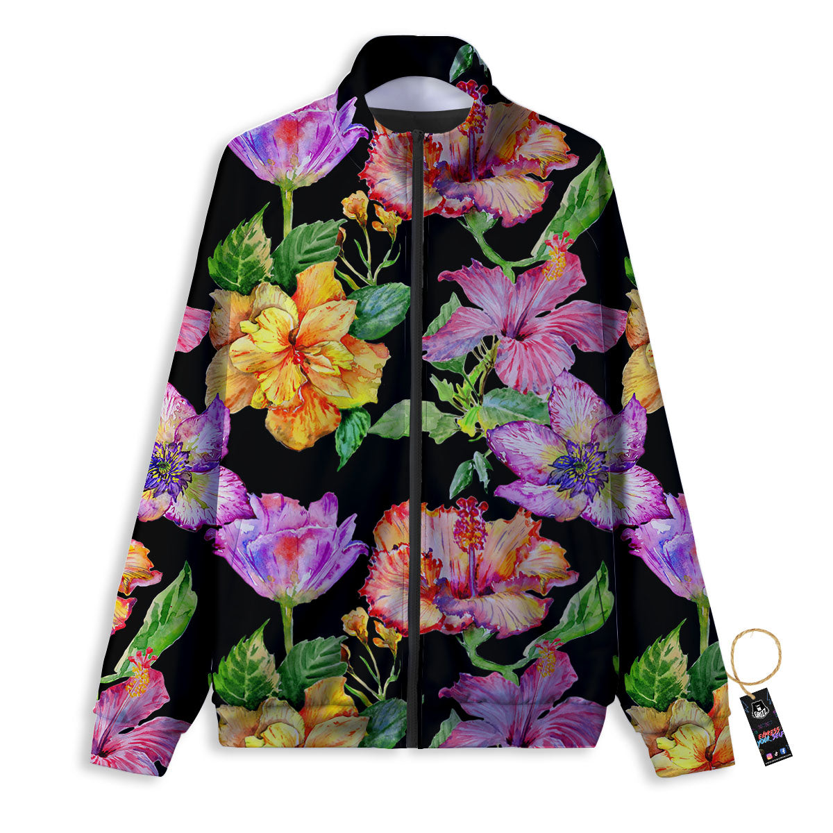 Flower Hawaiian Aloha Print Track Jacket-grizzshop