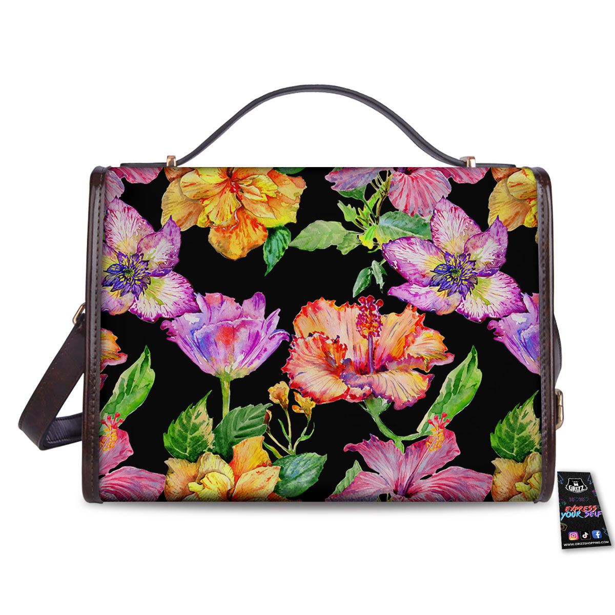 Flower Hawaiian Aloha Print Women's Satchel Bag-grizzshop
