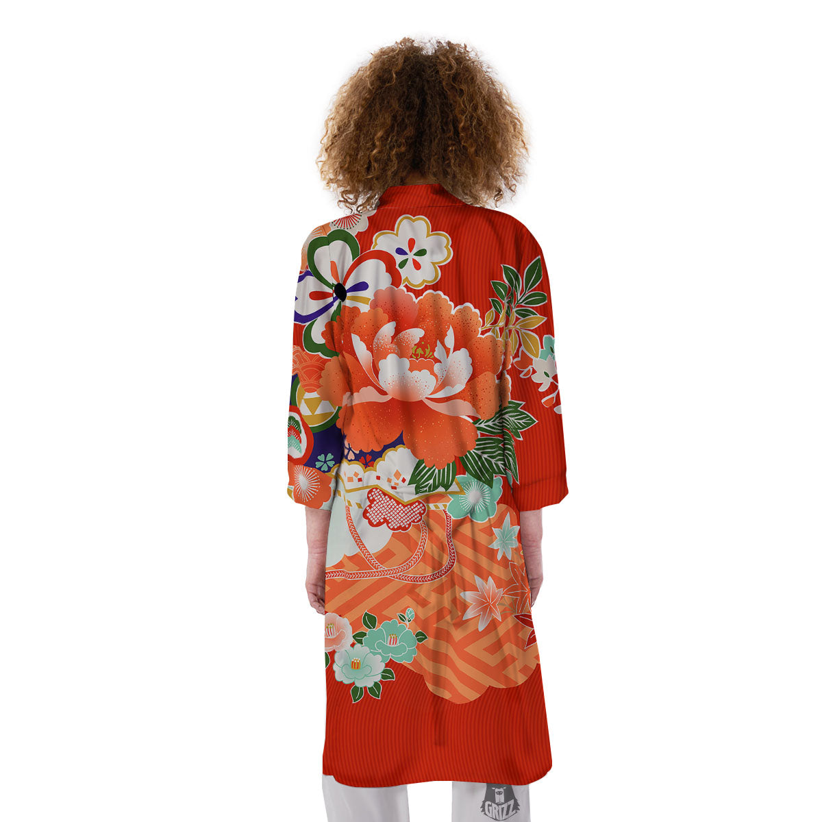 Flower Japanese Print Kimono-grizzshop