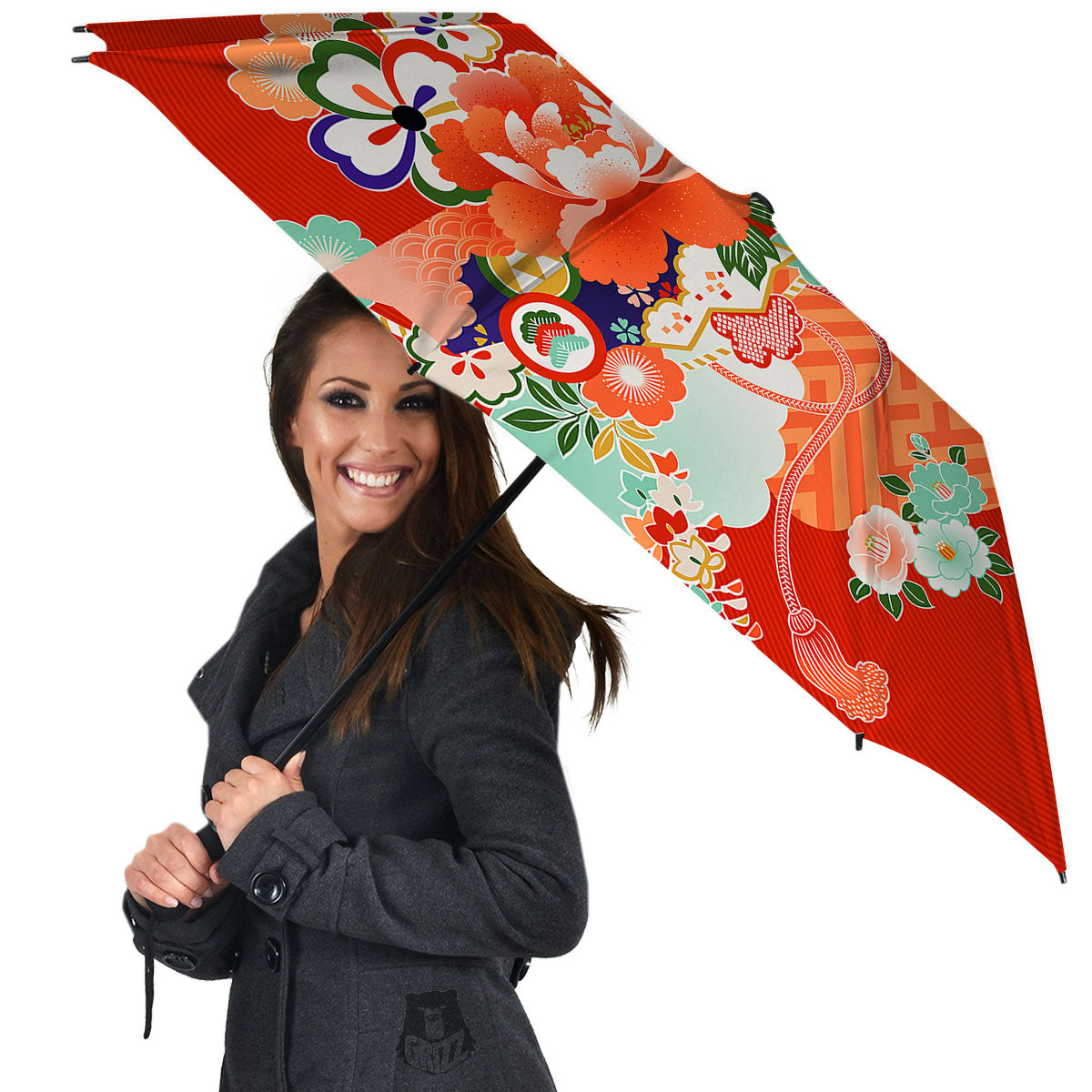 Flower Japanese Print Umbrella-grizzshop