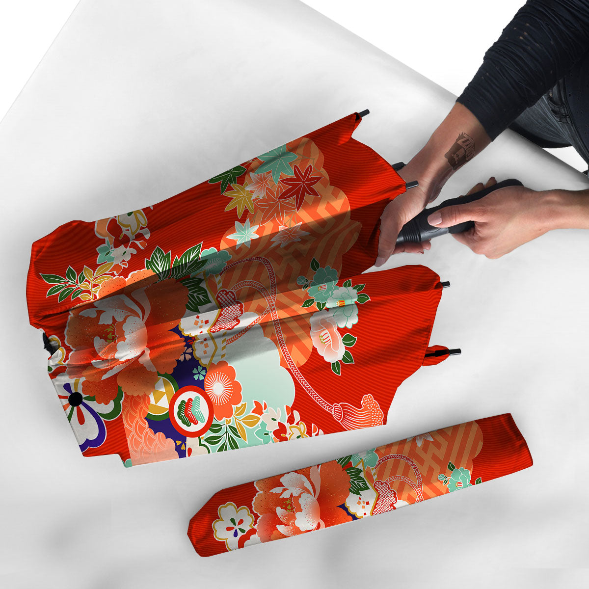 Flower Japanese Print Umbrella-grizzshop