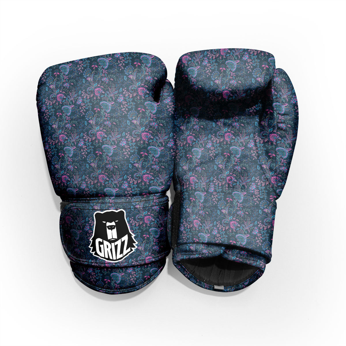 Flower Jeans Denim Print Pattern Sparring Gloves-grizzshop