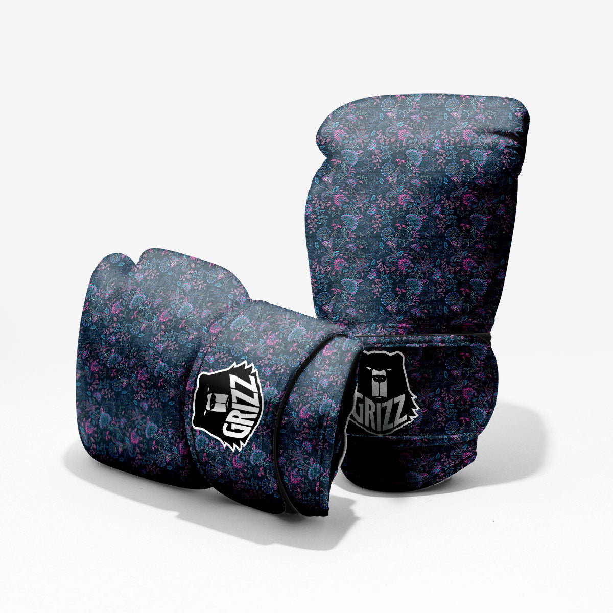 Flower Jeans Denim Print Pattern Sparring Gloves-grizzshop