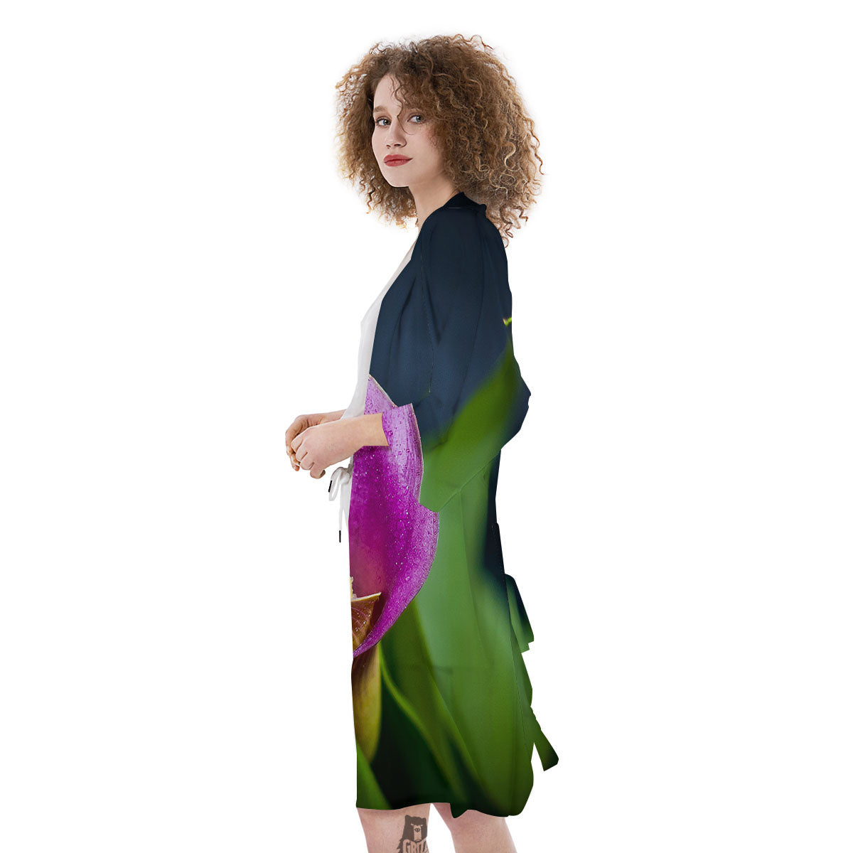 Flower Lily Purple Print Kimono-grizzshop