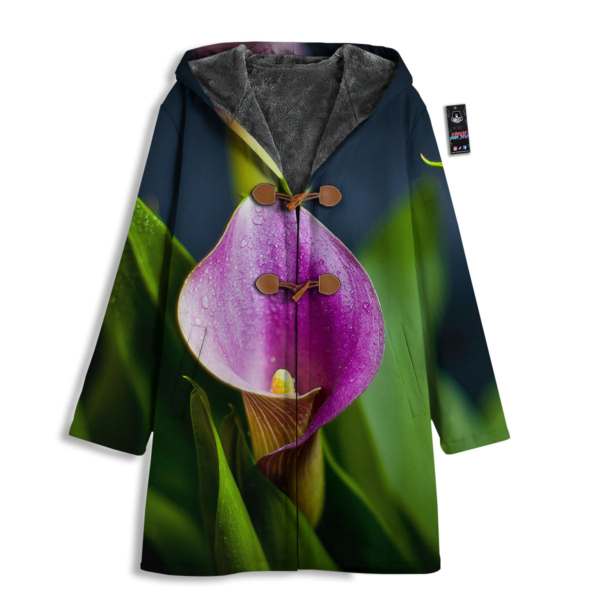 Flower Lily Purple Print Men's Windbreaker Jacket-grizzshop