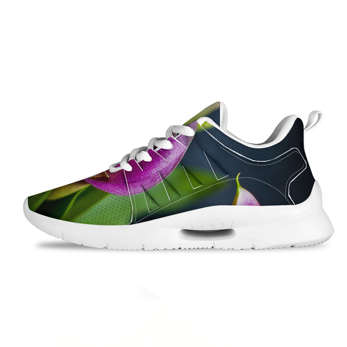 Flower Lily Purple Print Tennis Shoes-grizzshop