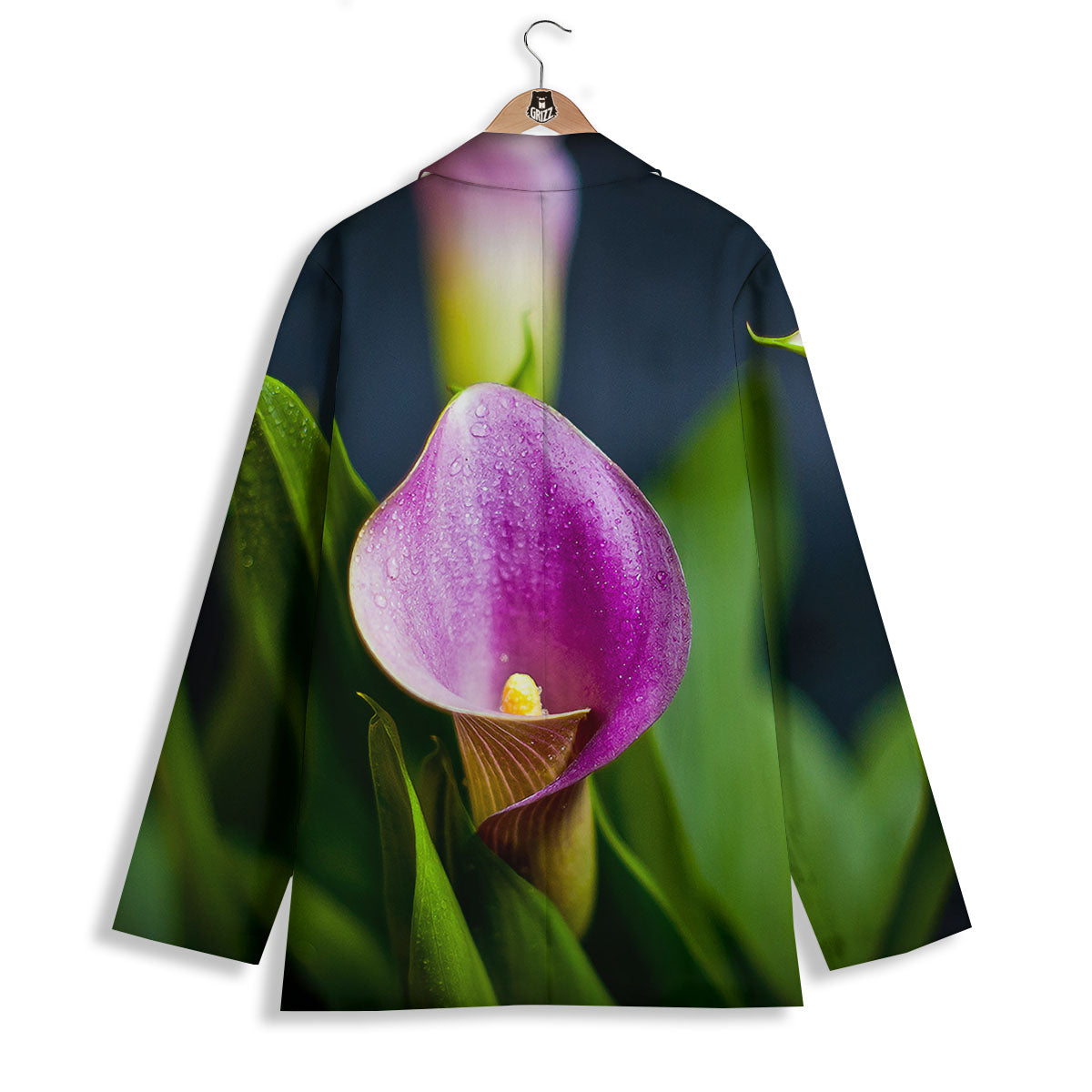 Flower Lily Purple Print Women's Blazer-grizzshop