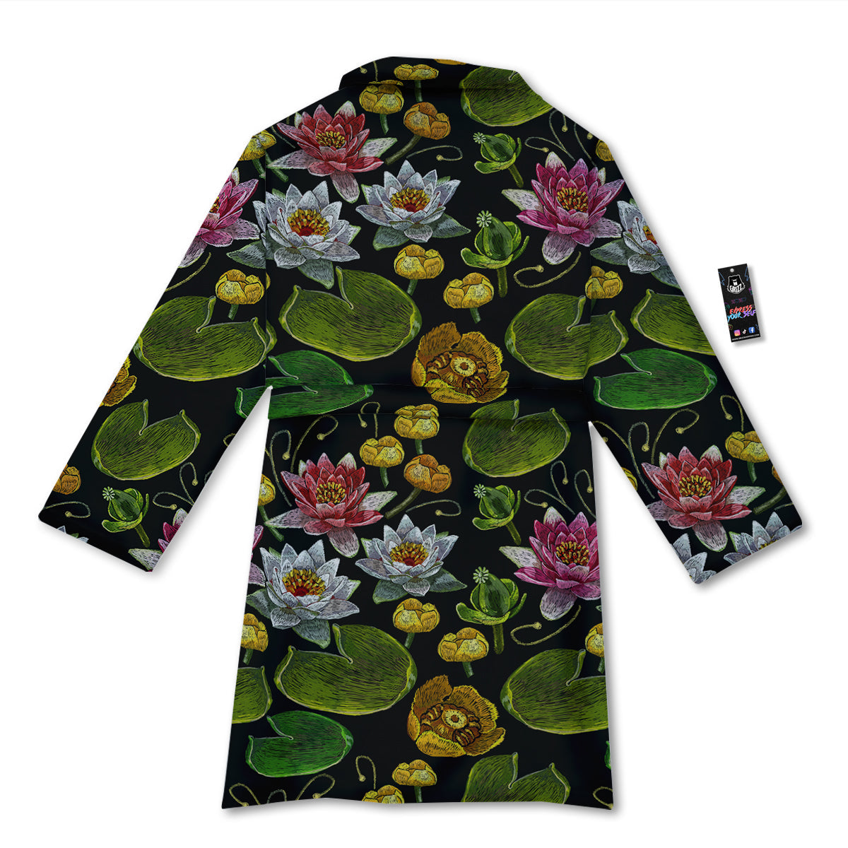Flower Lily Water Print Pattern Bathrobe-grizzshop