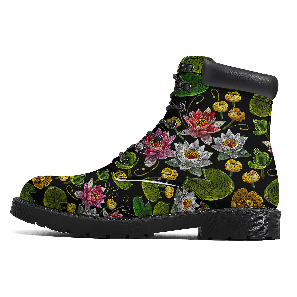 Flower Lily Water Print Pattern Boots-grizzshop