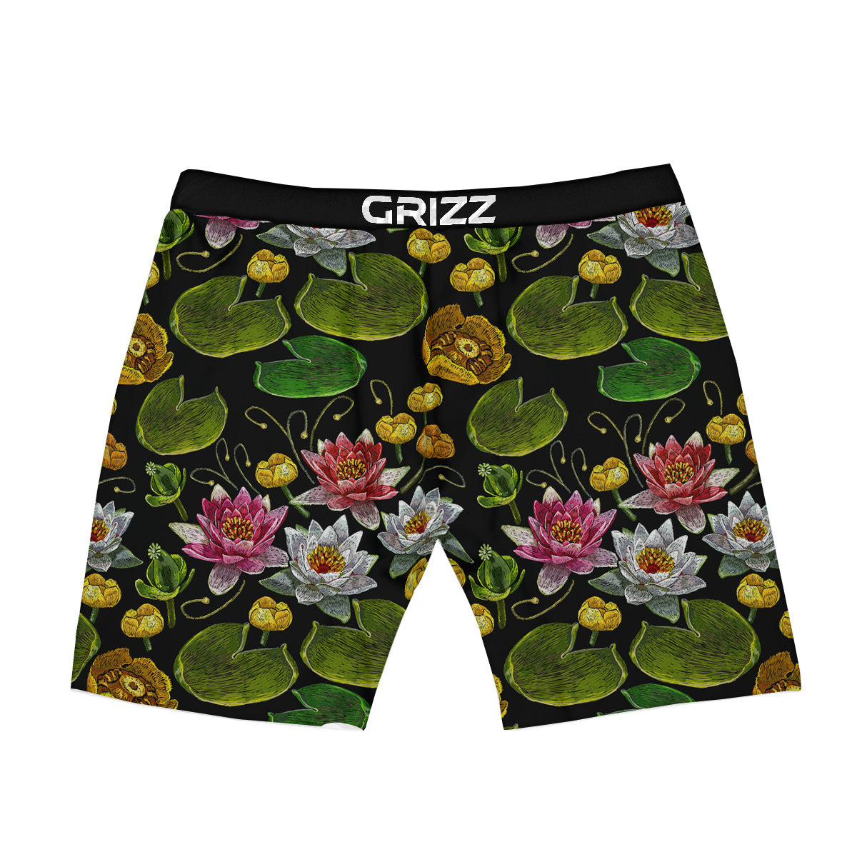 Flower Lily Water Print Pattern Boxer Briefs-grizzshop