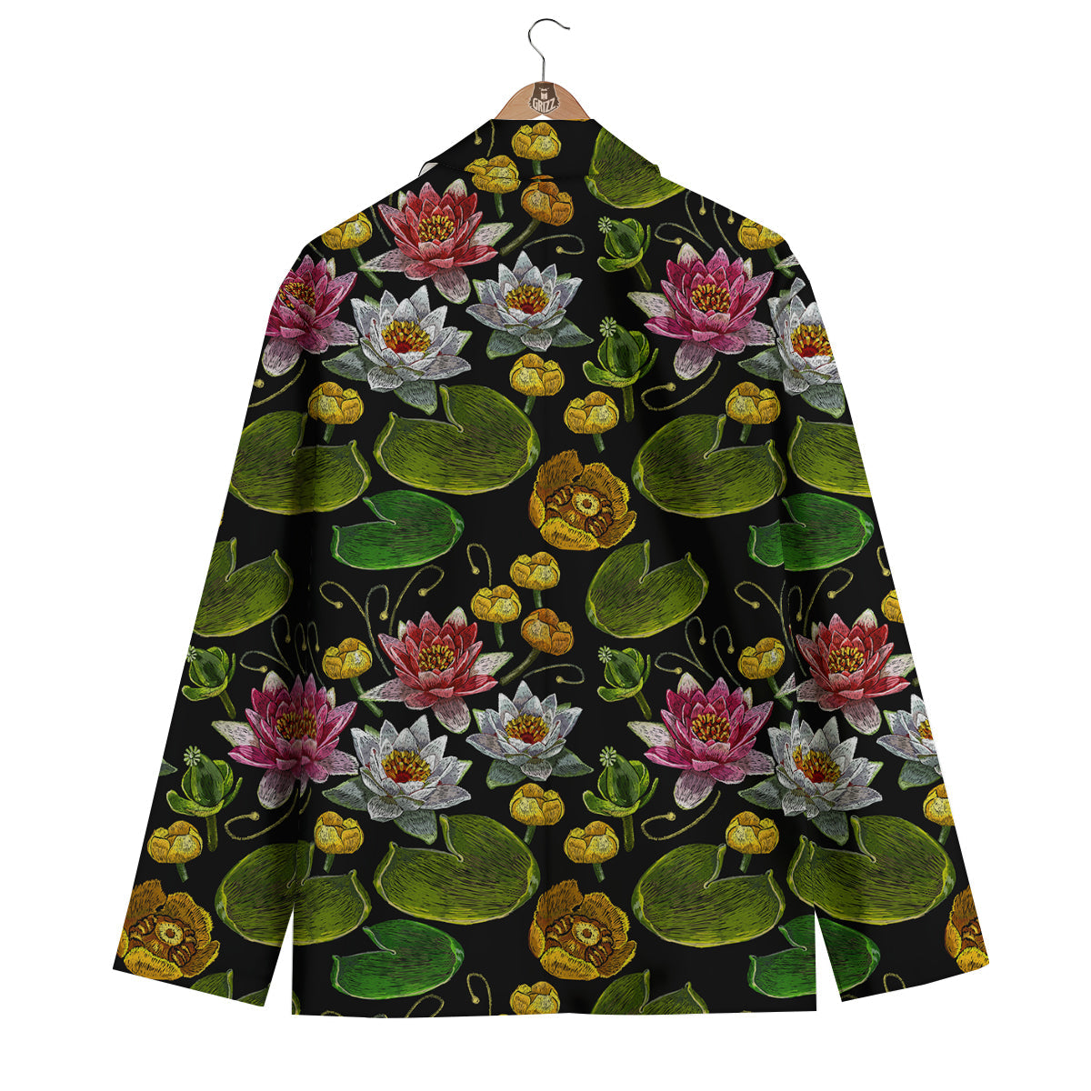 Flower Lily Water Print Pattern Men's Blazer-grizzshop