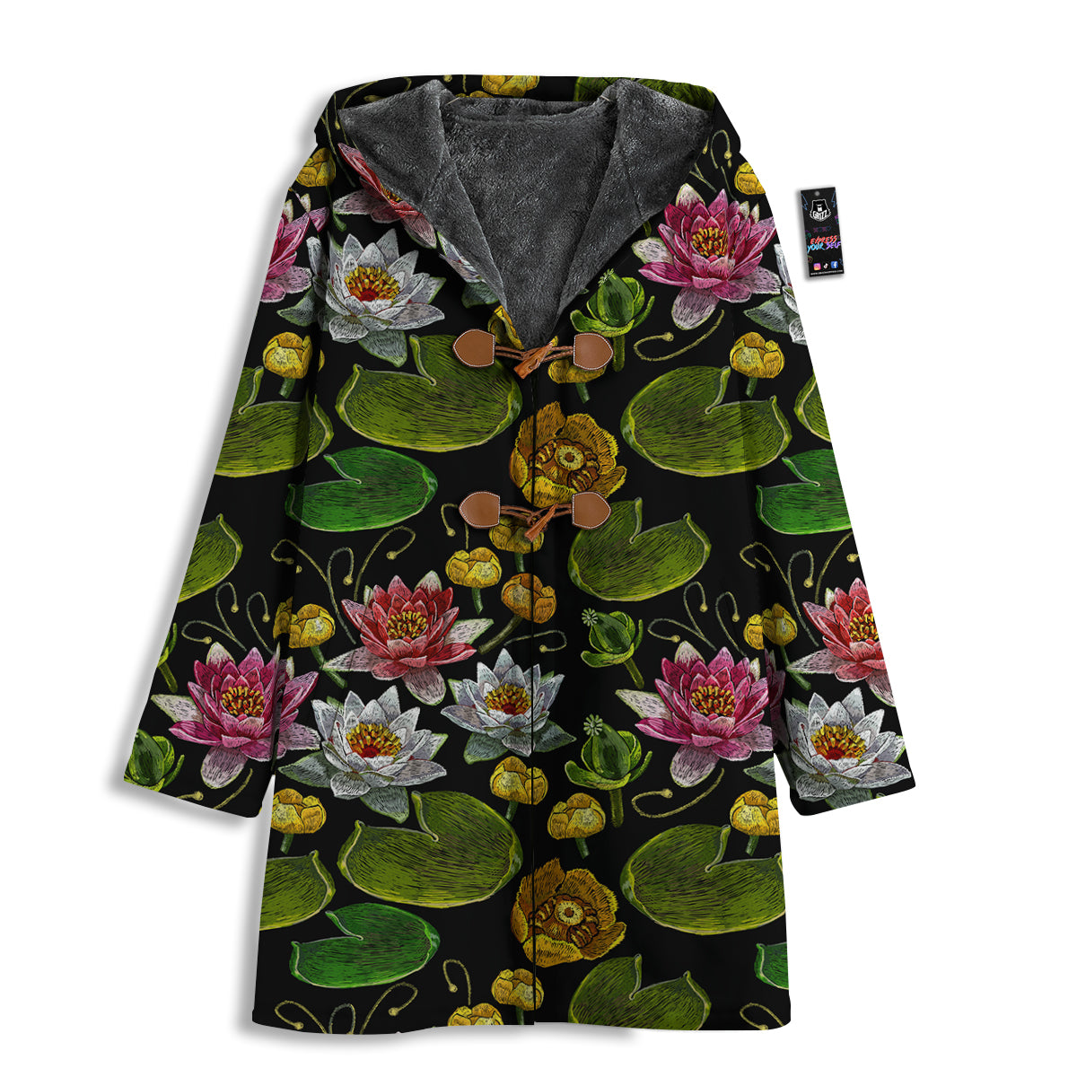 Flower Lily Water Print Pattern Men's Windbreaker Jacket-grizzshop