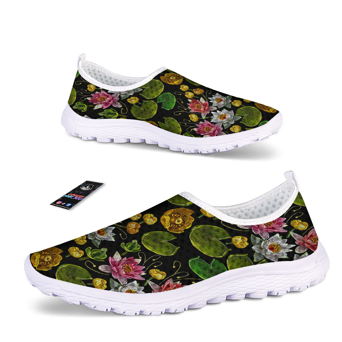 Flower Lily Water Print Pattern Nurse Shoes-grizzshop