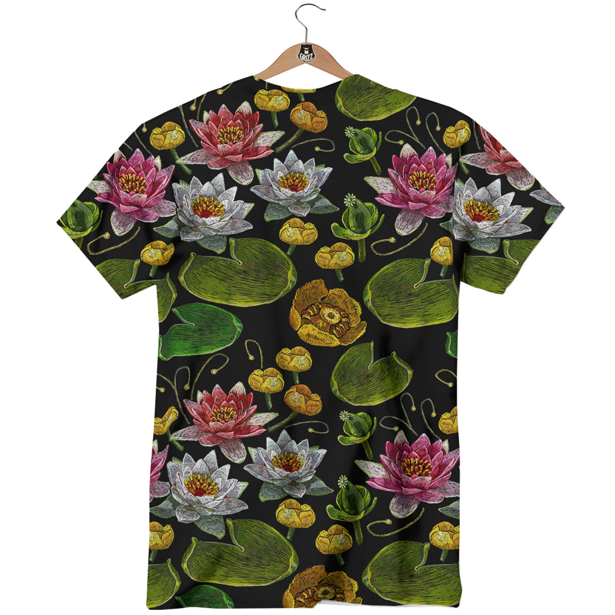 Flower Lily Water Print Pattern T-Shirt-grizzshop