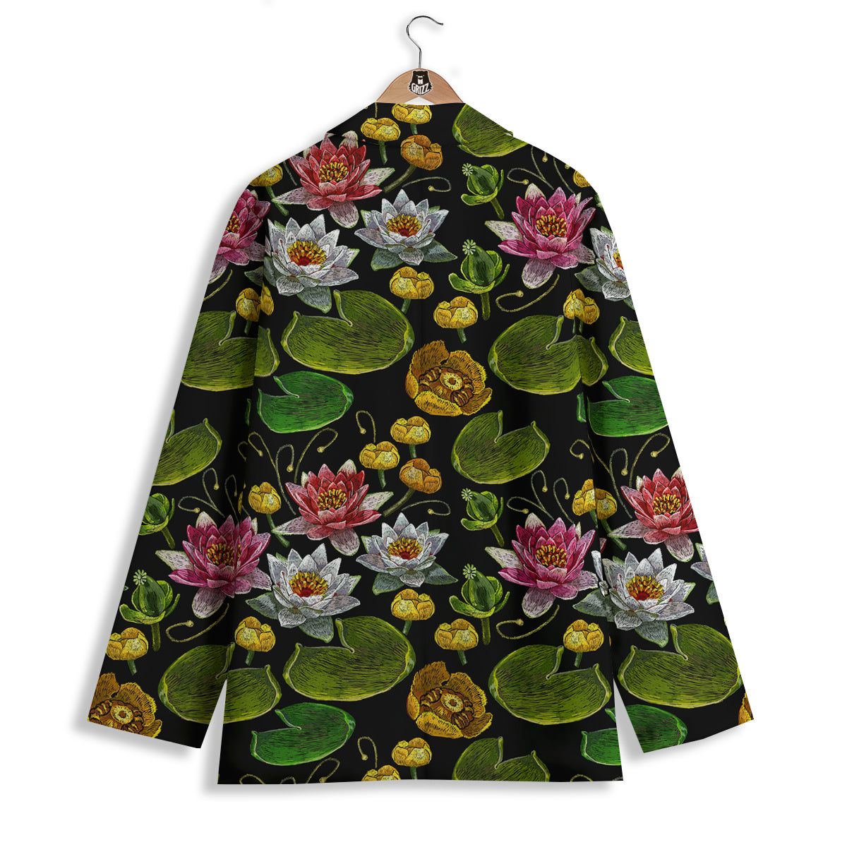 Flower Lily Water Print Pattern Women's Blazer-grizzshop