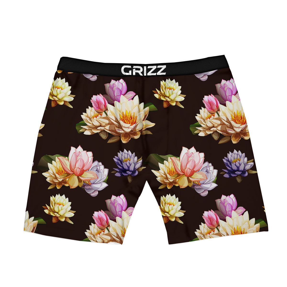 Flower Lotus Vintage Print Pattern Boxer Briefs-grizzshop