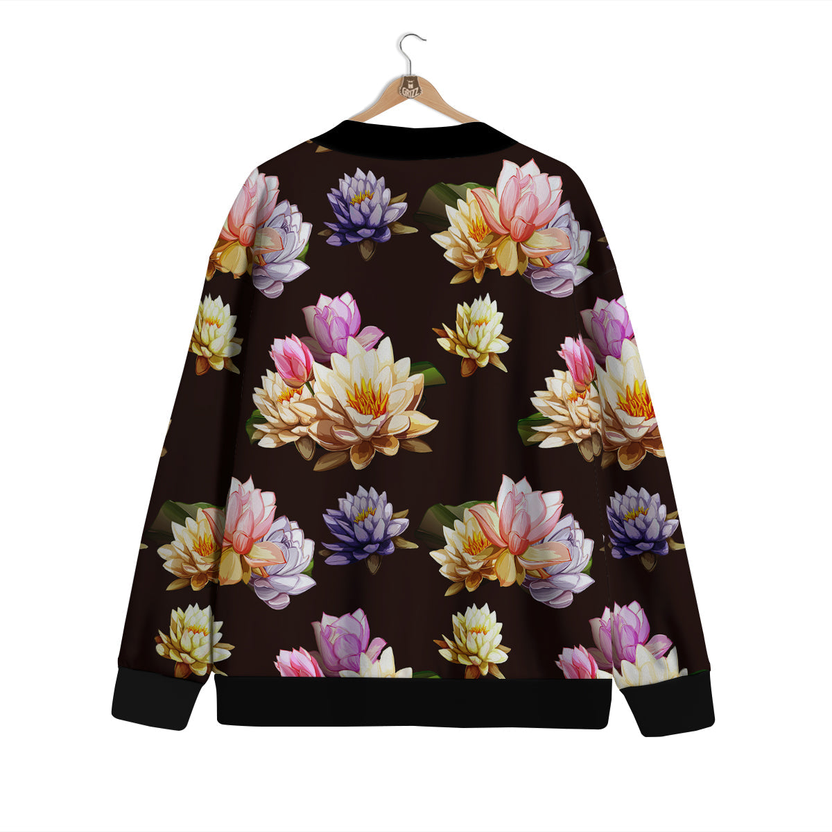 Flower Lotus Vintage Print Pattern Cardigan-grizzshop