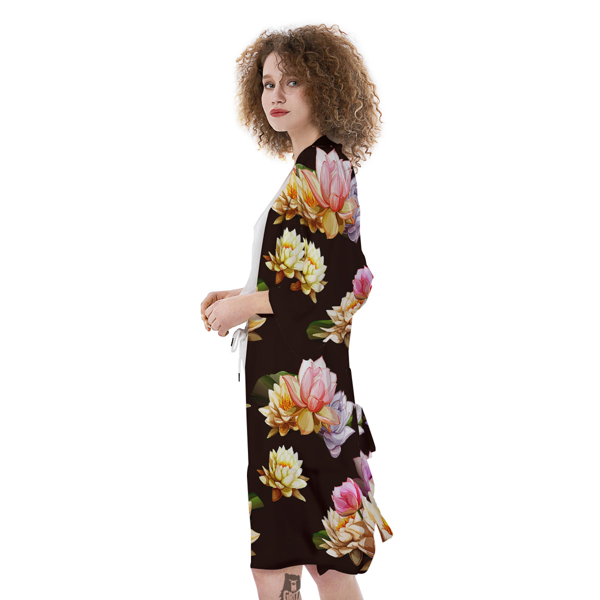Flower Lotus Vintage Print Pattern Kimono-grizzshop