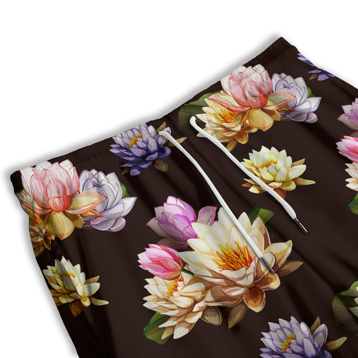 Flower Lotus Vintage Print Pattern Men's Athletic Shorts