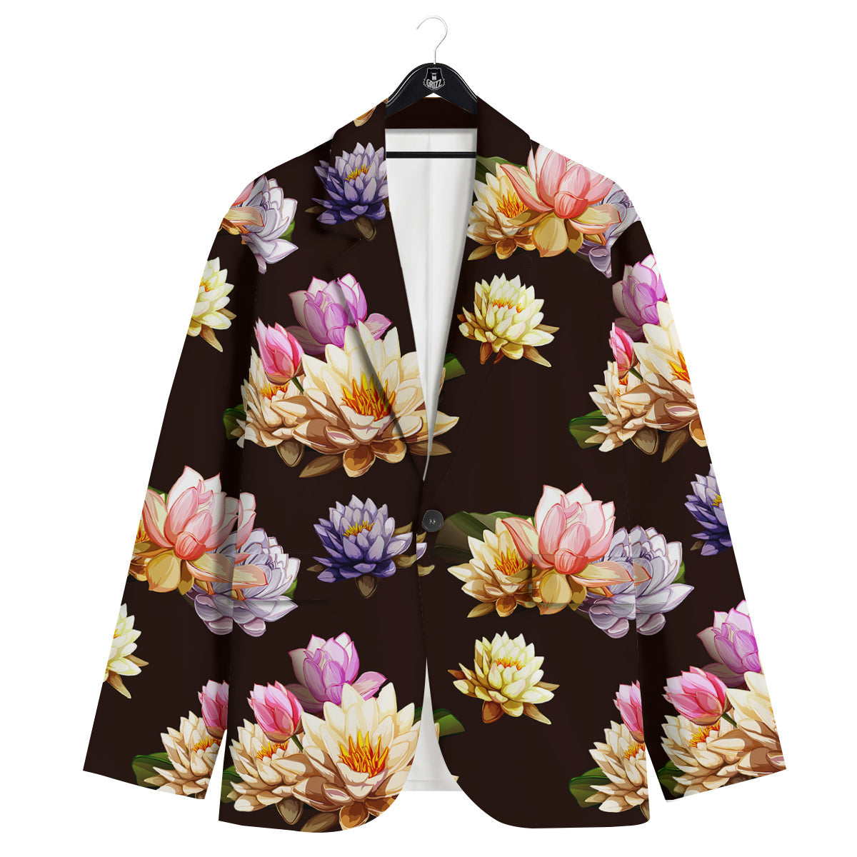 Flower Lotus Vintage Print Pattern Men's Sport Coat-grizzshop