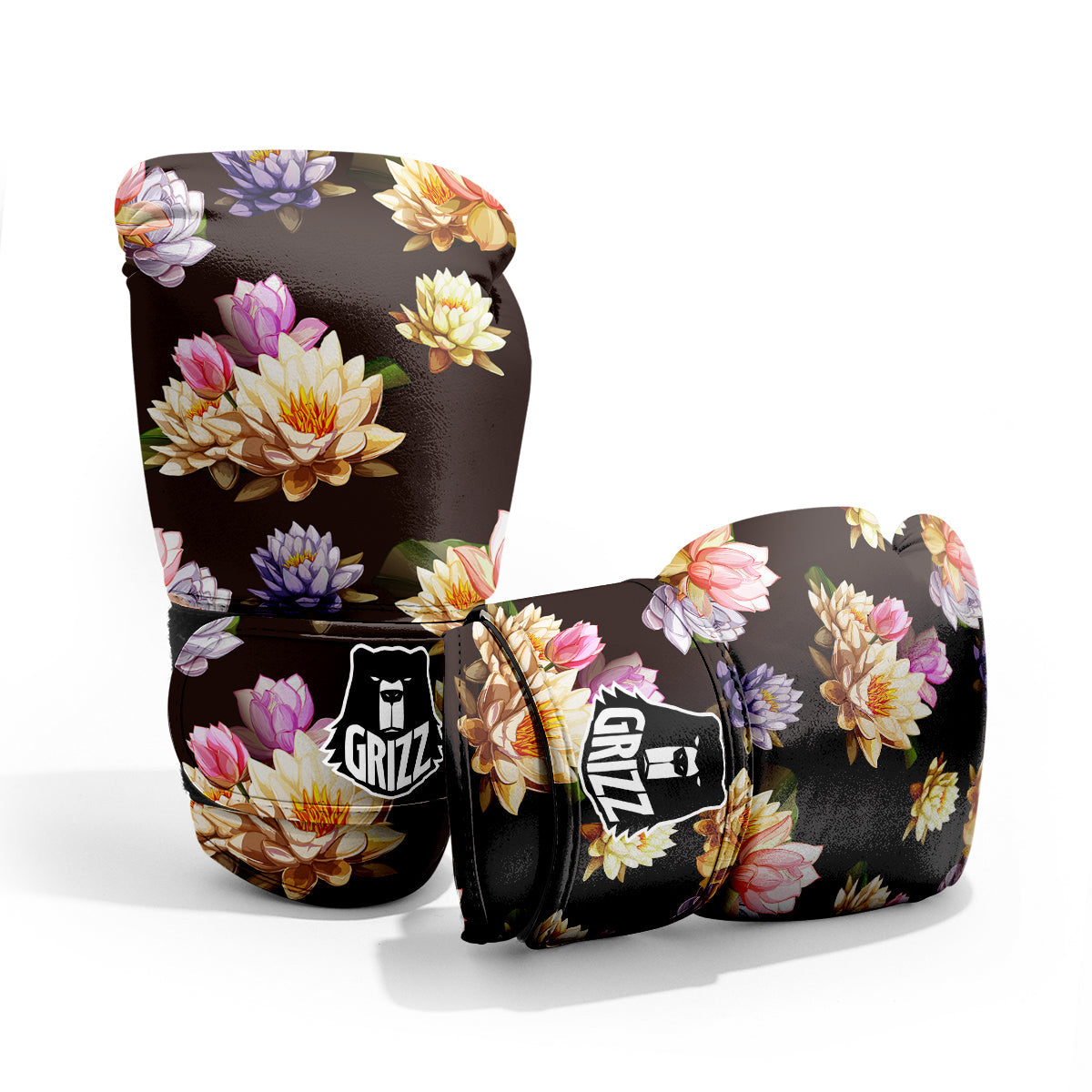 Flower Lotus Vintage Print Pattern Pro Boxing Glove
