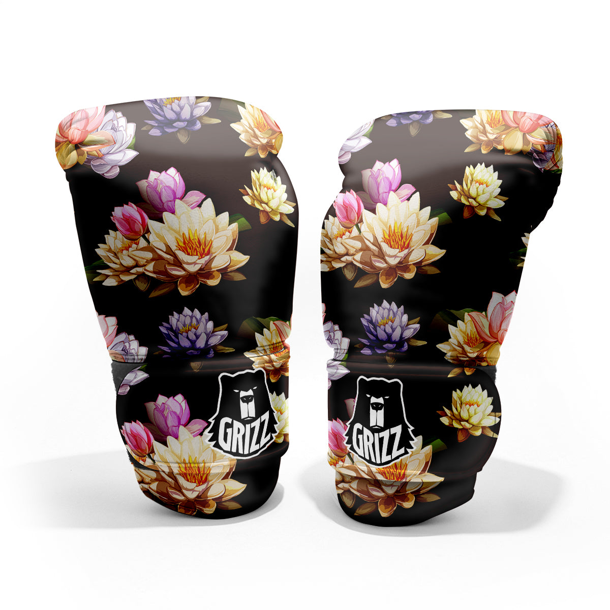 Flower Lotus Vintage Print Pattern Pro Boxing Glove