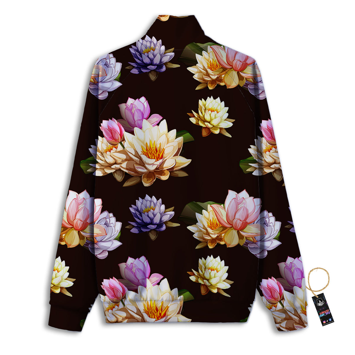 Flower Lotus Vintage Print Pattern Track Jacket-grizzshop
