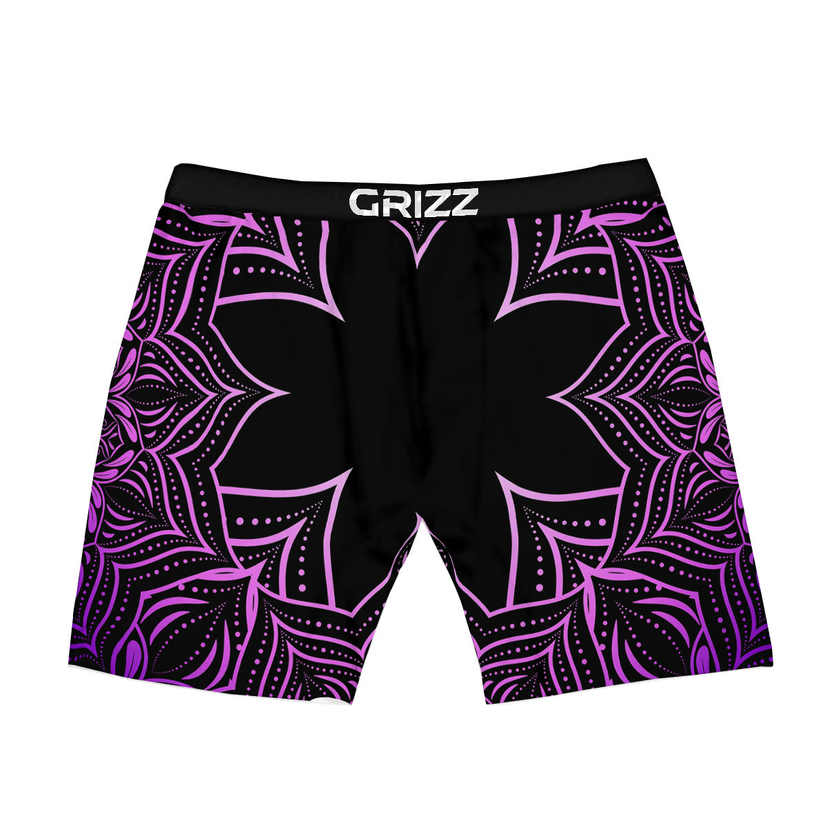 Flower Mandala Purple Print Boxer Briefs-grizzshop