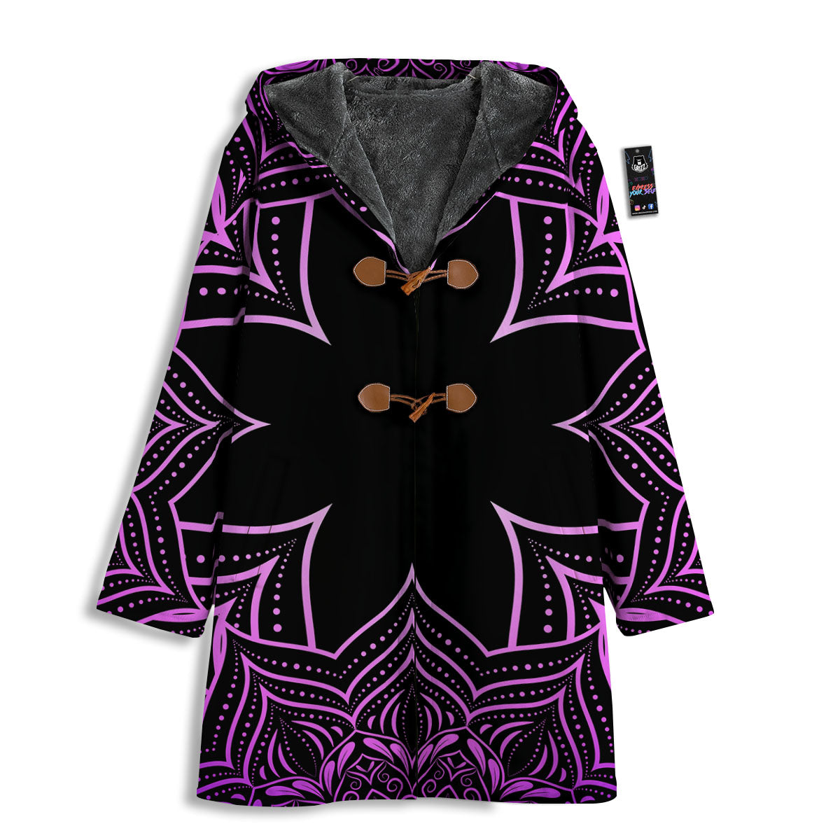 Flower Mandala Purple Print Men's Windbreaker Jacket-grizzshop