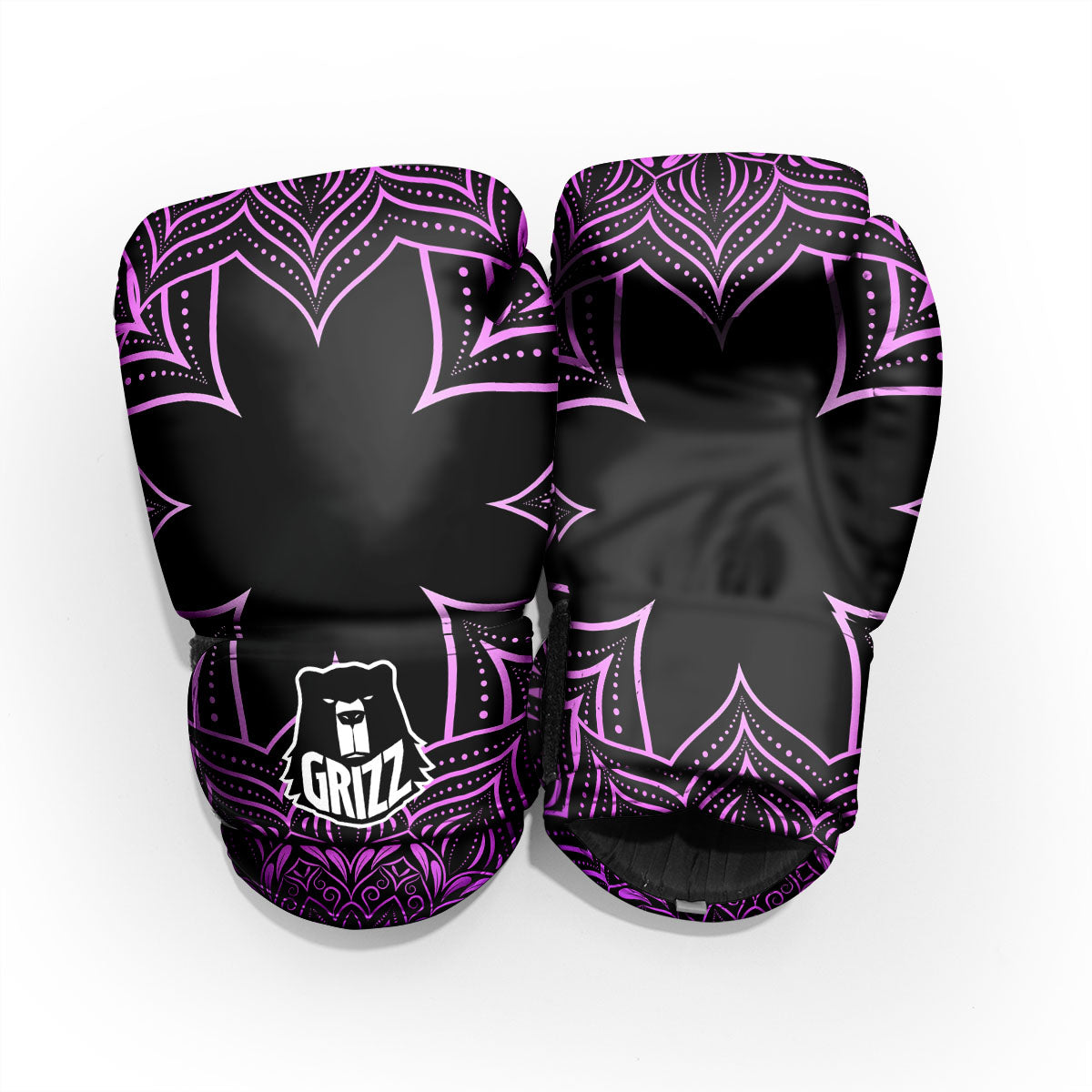 Flower Mandala Purple Print Sparring Gloves-grizzshop