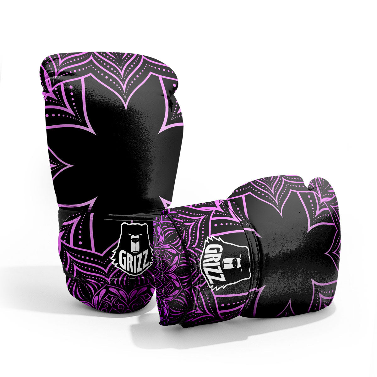 Flower Mandala Purple Print Sparring Gloves-grizzshop