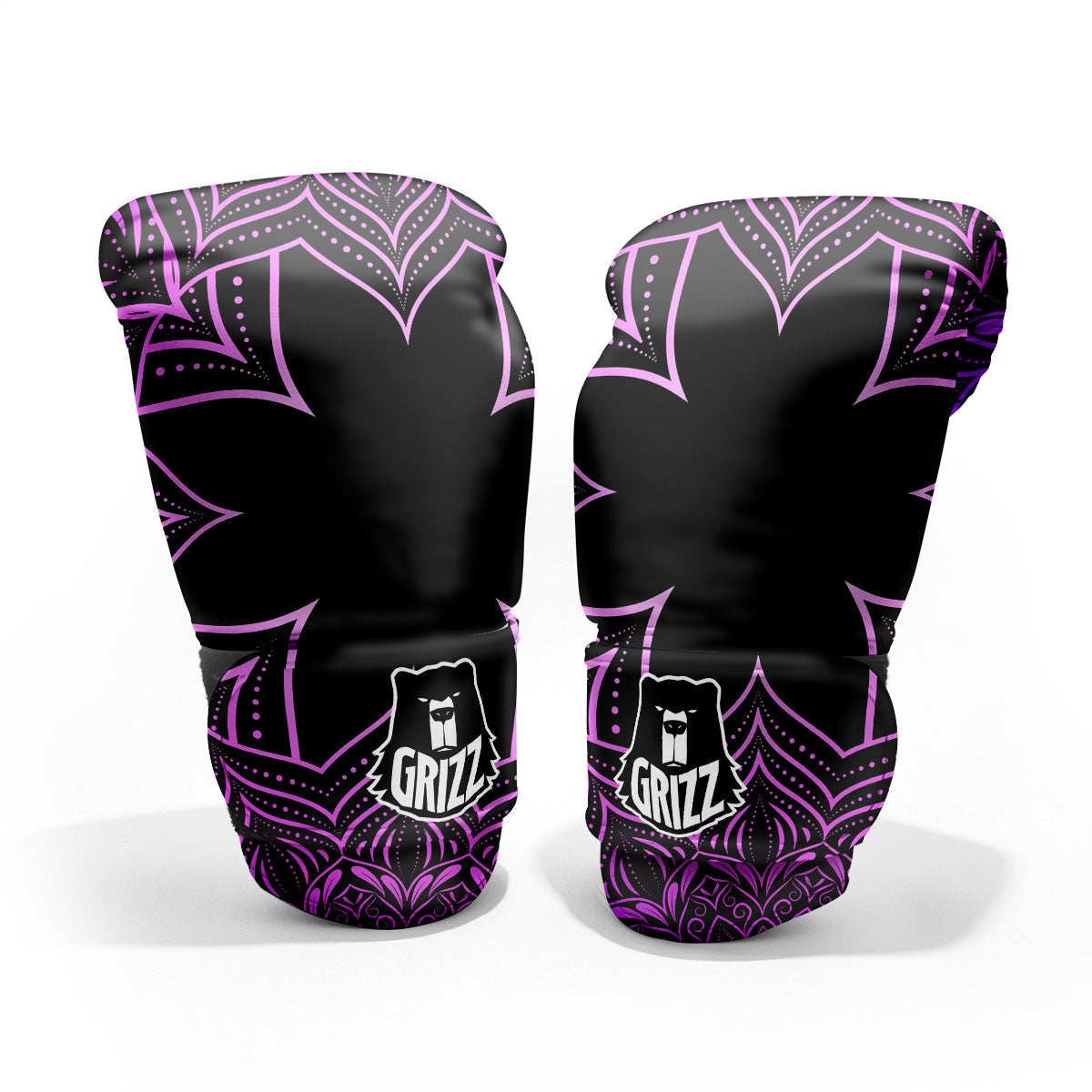 Flower Mandala Purple Print Sparring Gloves-grizzshop